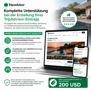 Komplette Unterstützung bei der Erstellung Ihres TripAdvisor-Eintrags