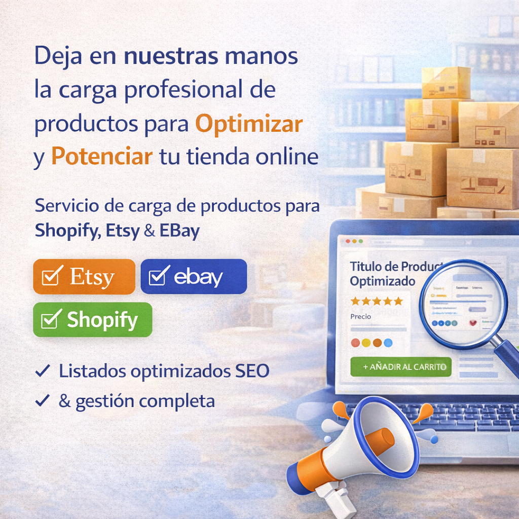 Servicio de Carga de Productos para Shopify, Etsy y eBay