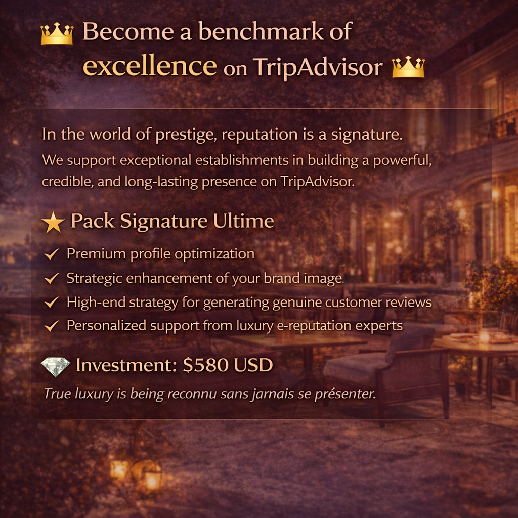 Become a benchmark of excellence on TripAdvisor