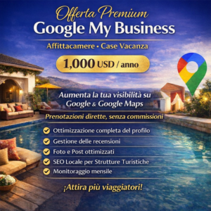 Offerta Prestige – Google My Business Strutture di Lusso • Riads Boutique • Alloggi di Charme