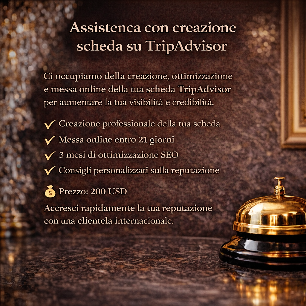 Assistenza completa per la creazione della tua scheda TripAdvisor