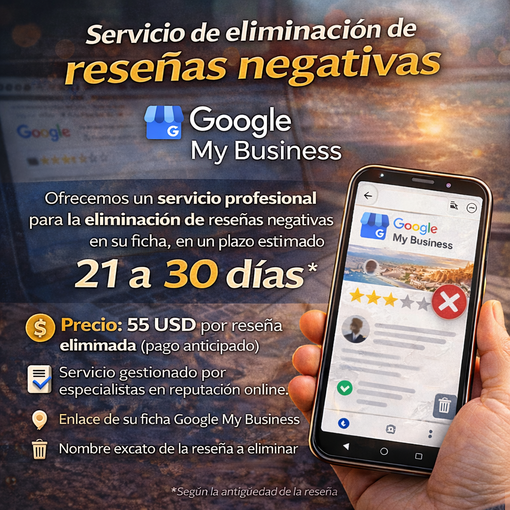 Servicio de eliminación de reseñas negativas – Google My Business