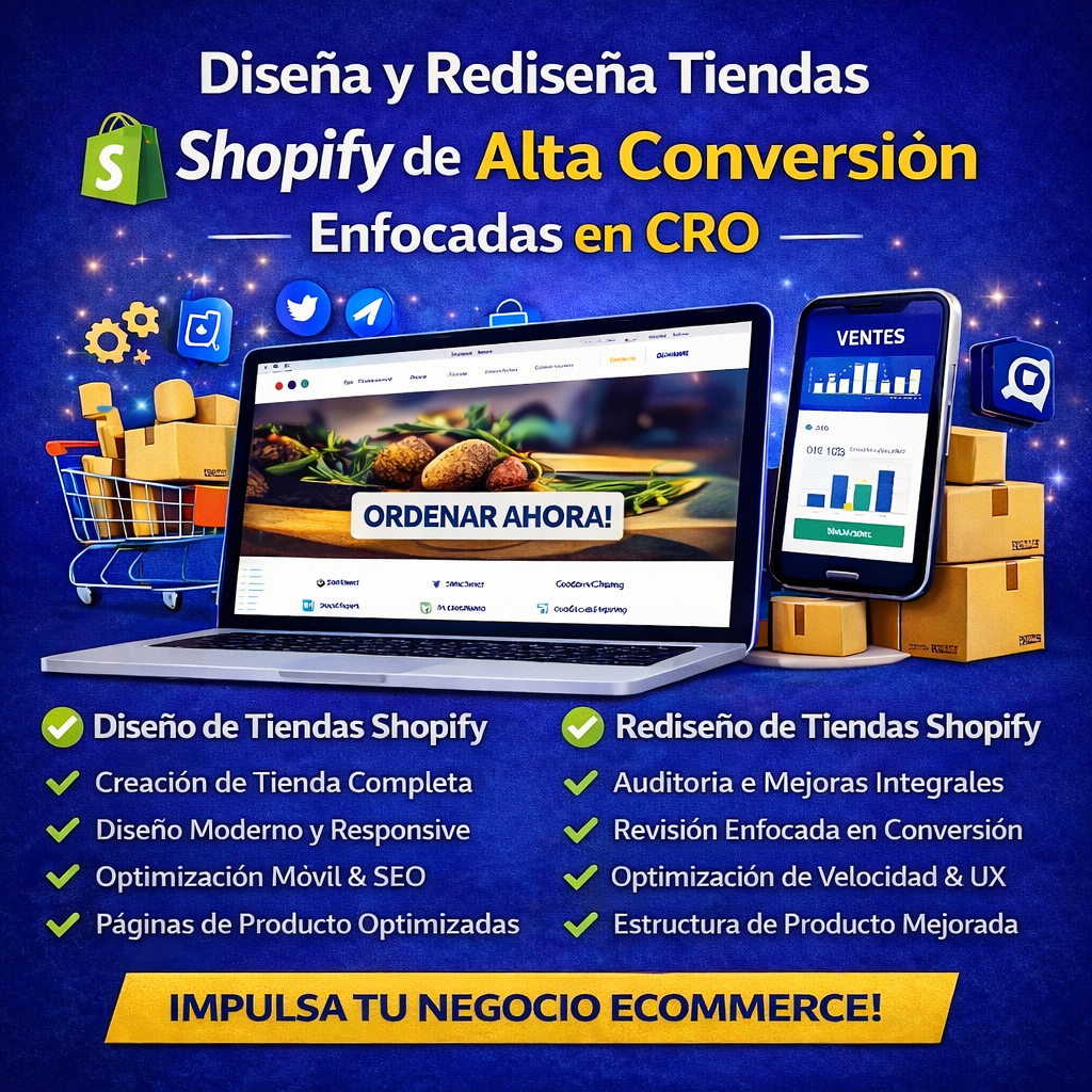 Diseño de Tienda Shopify Dropshipping Profesional