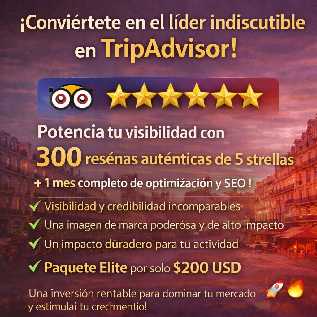 Creación y Optimización Premium de tu Ficha en TripAdvisor