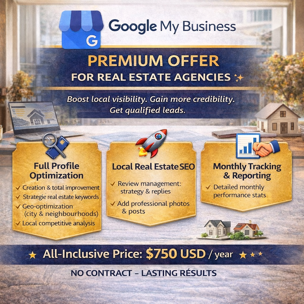 PREMIUM GOOGLE MY BUSINESS OFFER For Real Estate Agencies
