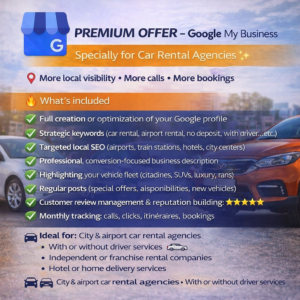 PREMIUM OFFER – Google My Business Specially for Car Rental Agencies