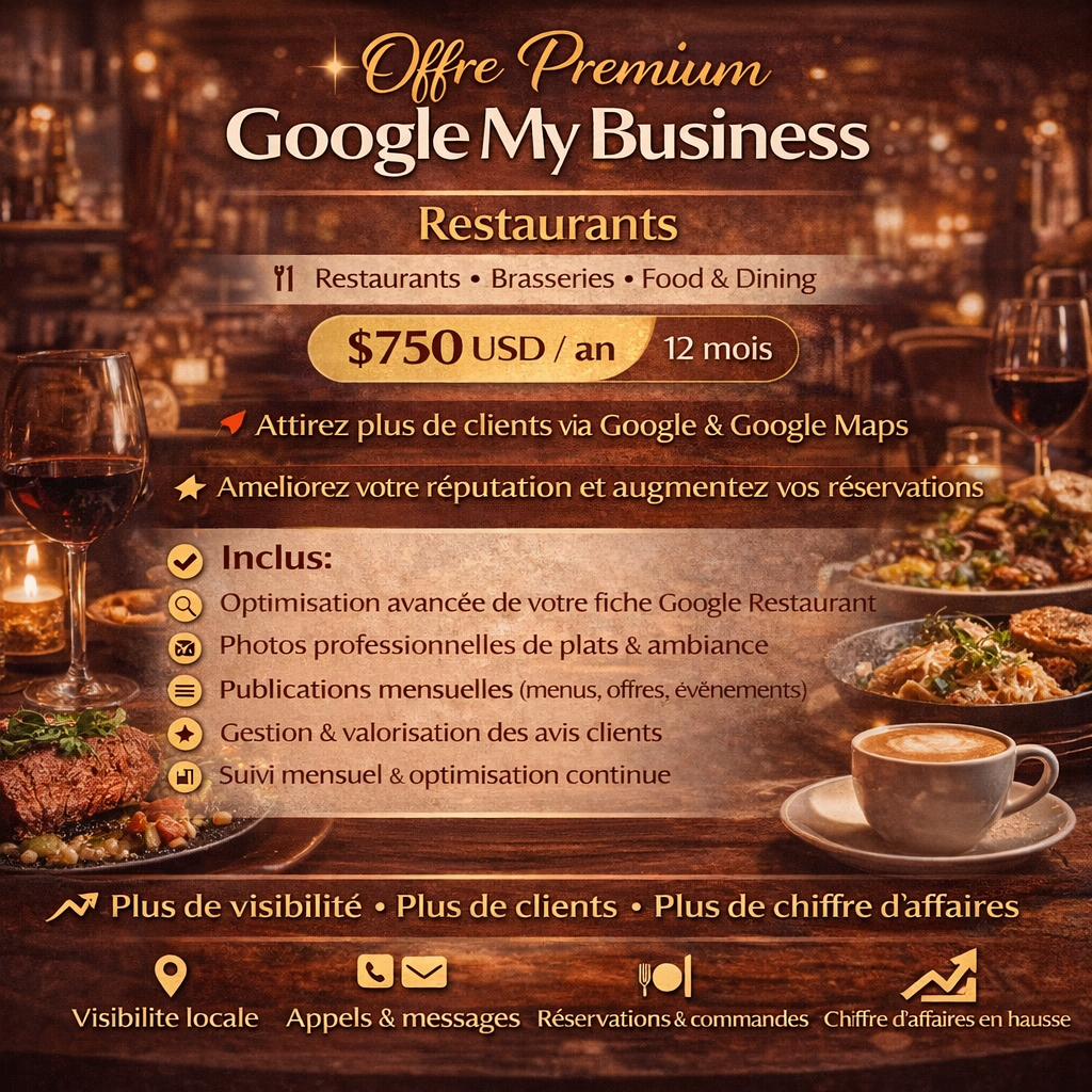Offre Premium Google My Business – Restaurants