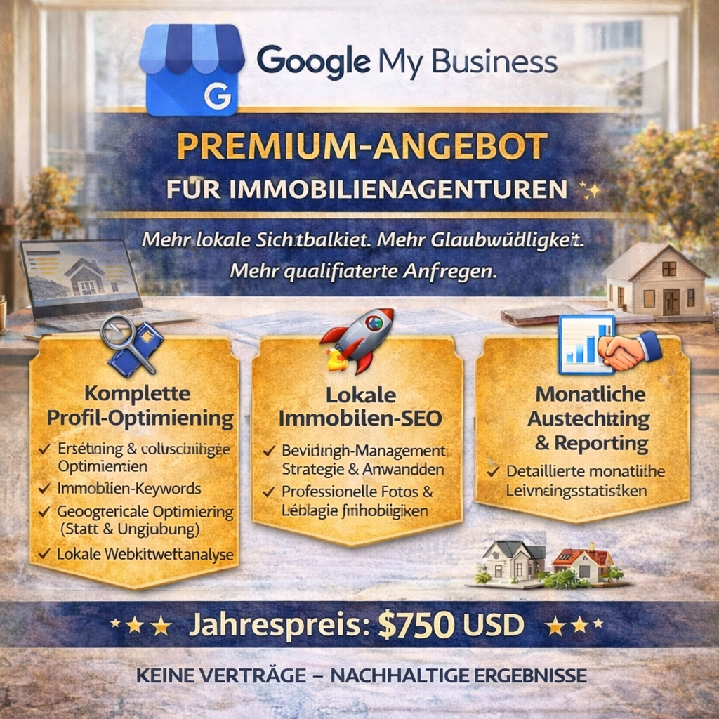 PREMIUM GOOGLE MY BUSINESS ANGEBOT FÜR IMMOBILIENAGENTUREN