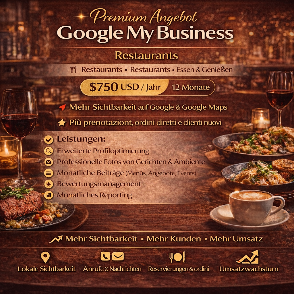Premium Google My Business Angebot – Restaurants