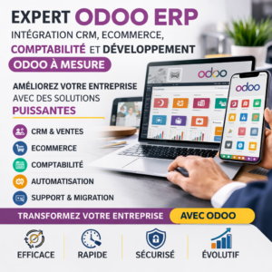 Intégration CRM, eCommerce, Comptabilité et Développement Odoo sur mesure