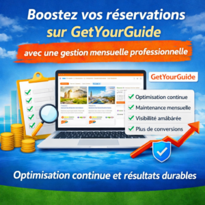 (adapte entreprise(nous) et version française professionnelle et commerciale and remove the names nand adatpter justement sur GetYourGuide )