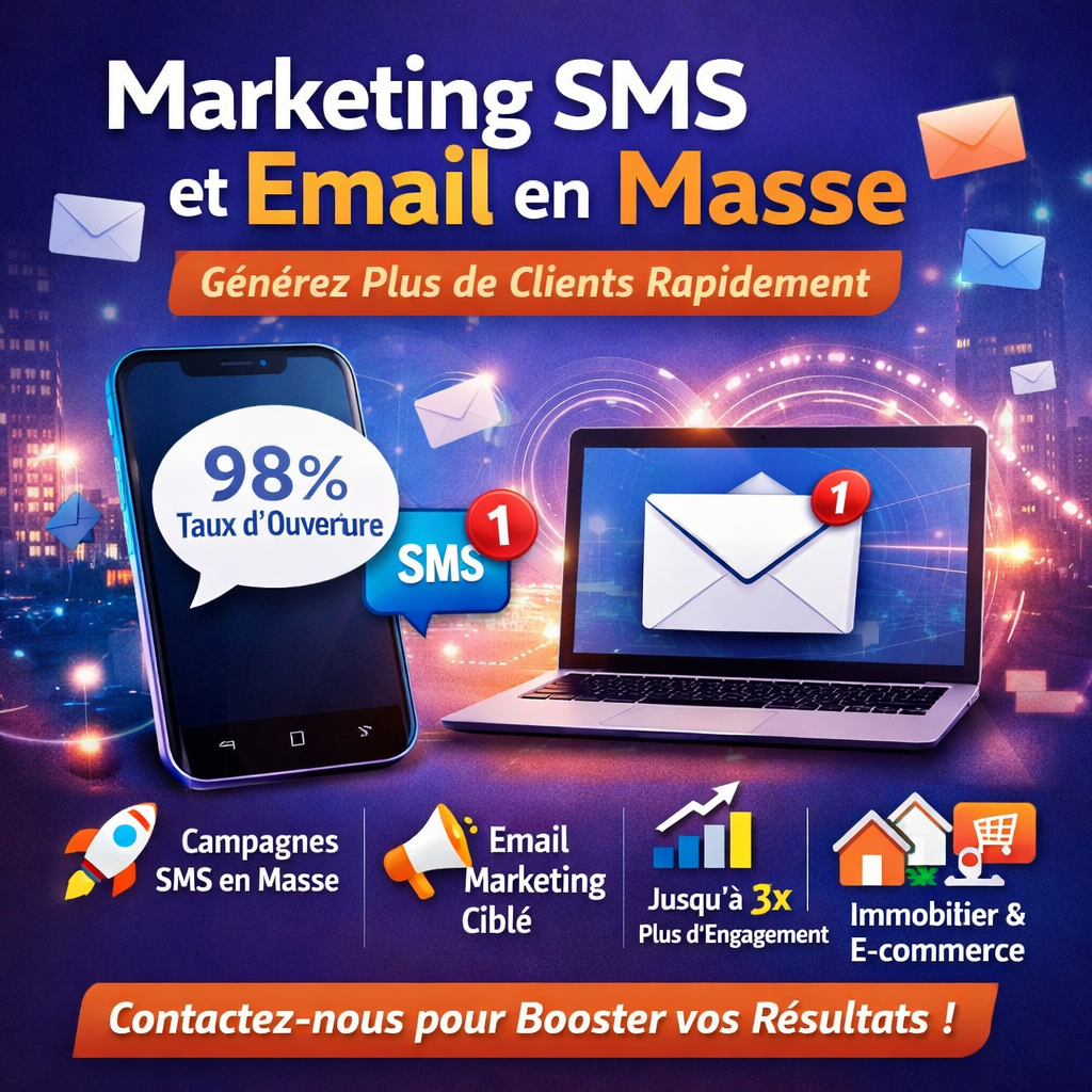 Marketing SMS et Email en Masse : Générez Plus de Clients Rapidement