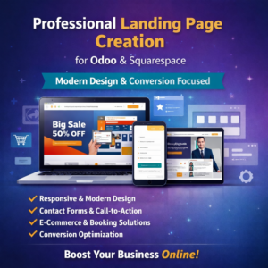 Professional Landing Page Design on Odoo & Squarespace