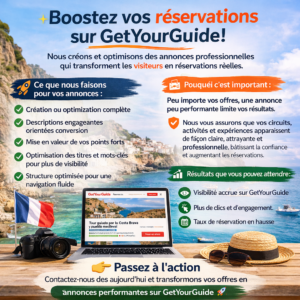 Boostez vos réservations avec des annonces GetYourGuide ultra performantes 🚀