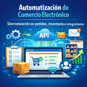 Automatización de comercio electrónico para optimizar pedidos, inventario e integraciones