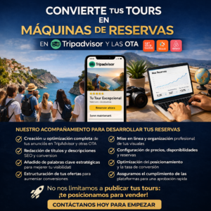 Convierte tus tours en máquinas de reservas en TripAdvisor y OTA