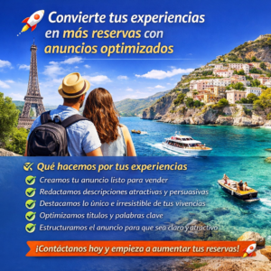 Haz de tus experiencias auténticos best-sellers con anuncios optimizados