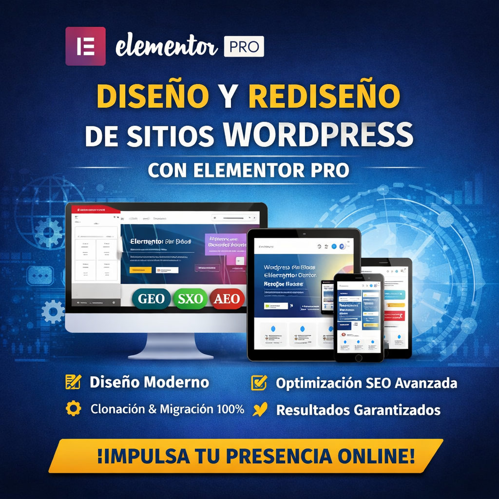 Diseño y Rediseño de Sitios WordPress con Elementor Pro