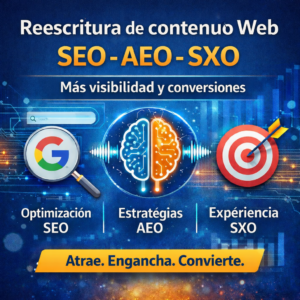 Reescritura de contenido web con SEO,SXO para más visibilidad y conversiones