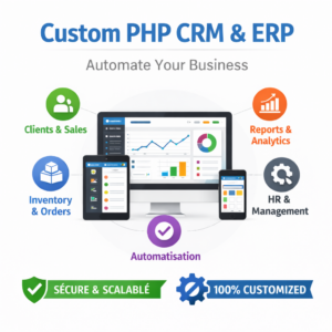 CRM; ERP sur mesure en PHP | Solution complète pour automatiser votre entreprise