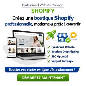Créez une boutique Shopify professionnelle, moderne et prête à convertir