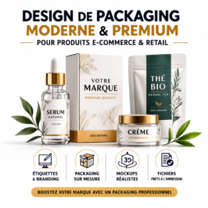 Design de Packaging Moderne Premium pour Produits E-commerce et Retail