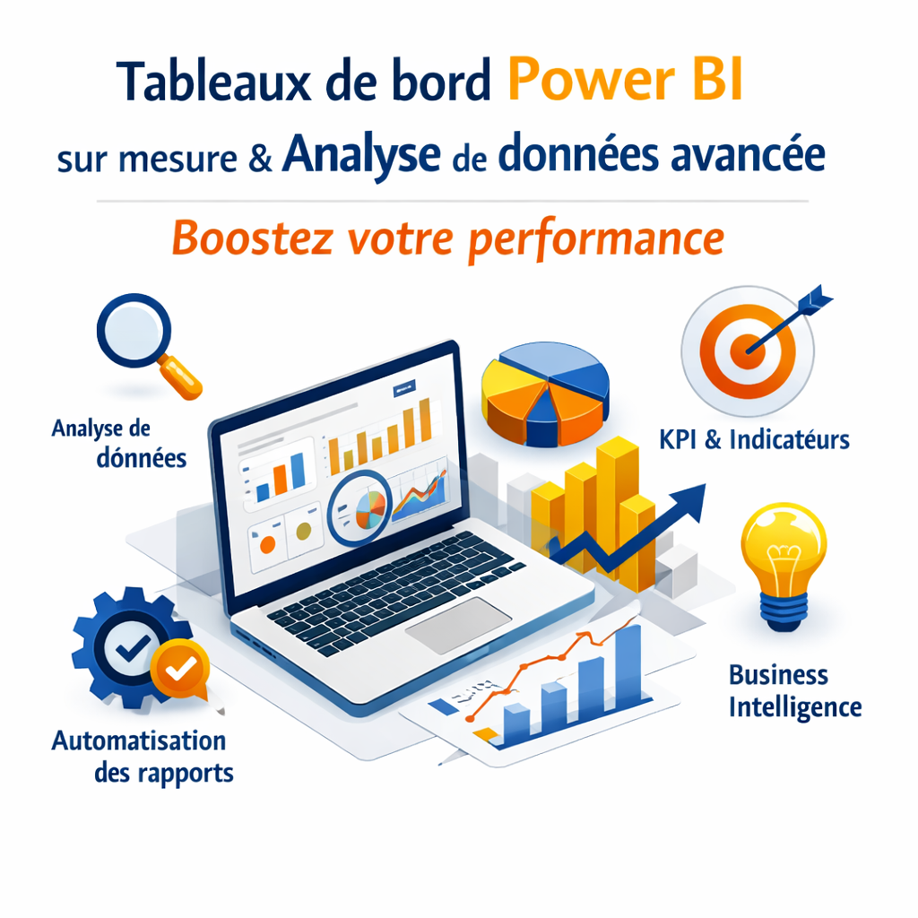 Tableaux de bord Power BI sur mesure & Analyse de données avancée pour booster votre performance