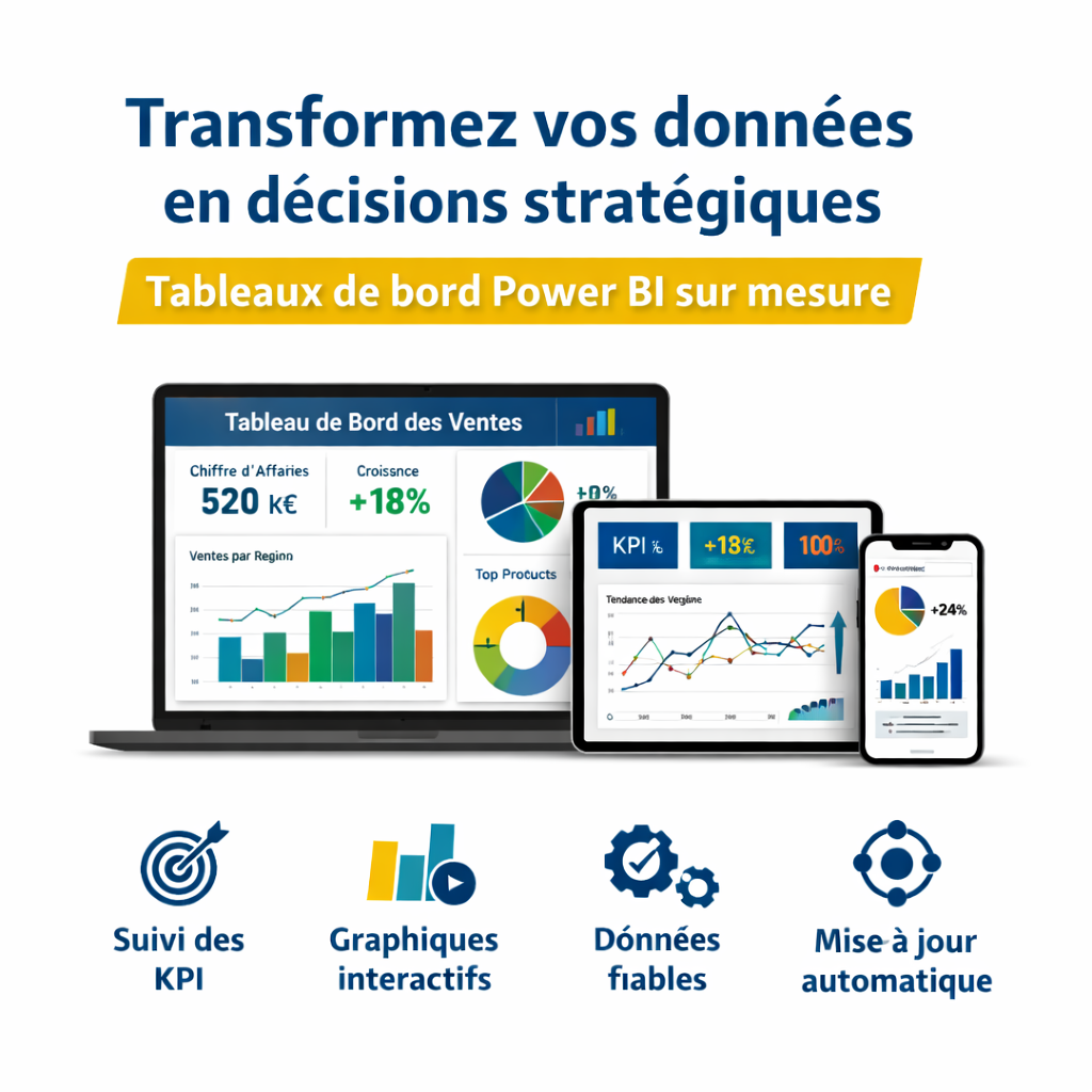 Transformez vos données en décisions stratégiques avec des tableaux de bord Power BI sur mesure