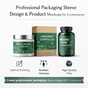 Design de Packaging Sleeve et Mockups Produits pour E-commerce