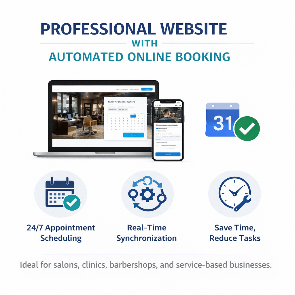 Professional Website Design with Online Booking System