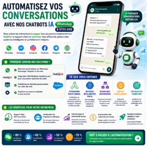 Automatisez vos conversations avec des chatbots IA WhatsApp & Site Web